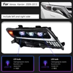 Headlights for Toyota Harrier Venza 2009-2013 Dynamic Turn Signal LED Daytime Running Light Headlamp Assembly - Image 6