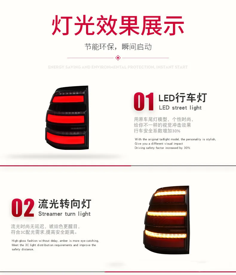 Car Styling Taillight For Mitsubishi Pajero V97 V93 2006-20 20 LED DRL Tail Lamps Fog Lamp Turn Signal Rear Reverse Brake