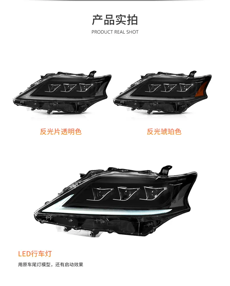 Car Headlights For Lexus RX350 2012-2014 Headlights LED DRL Running Light Dynamic Turn Signal Lights Assembly
