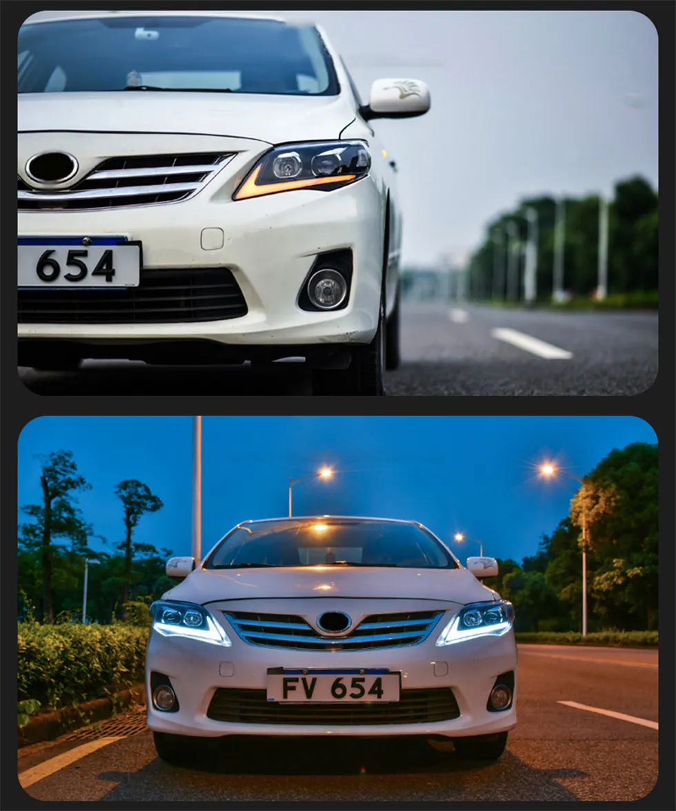 LED Headlight Bulbs For Toyota Corolla 20 11-20 13 Replacement Daytime Running Lights High Beam Head Lights