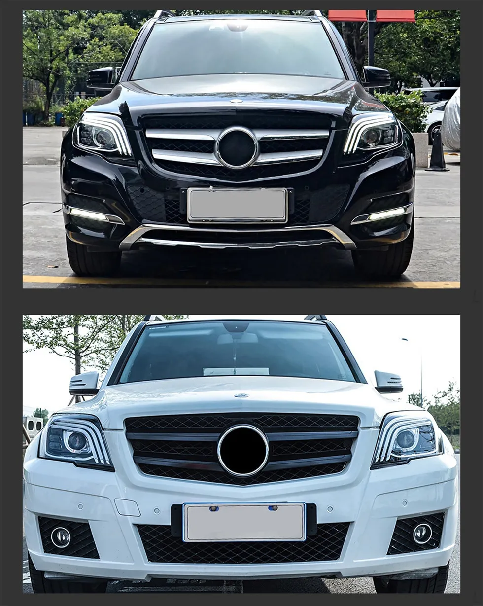 Auto Parts For GLK X204 Headlights 2008-20 15 Upgrade Maybach Styling LED Daytime Lights Turn Signal Lamp
