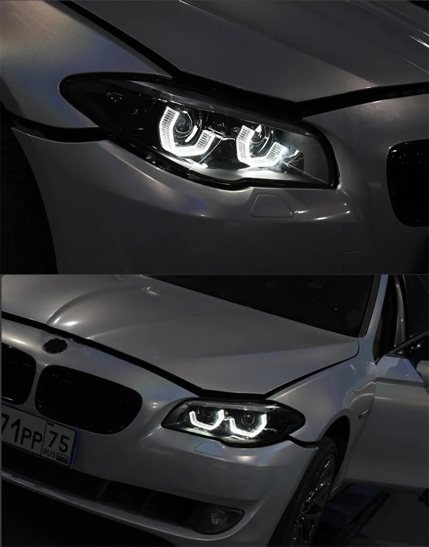Auto Car Head Light Parts For BMW F10 F18 528i 530i 535i M5 20 11-20 17 LED Lamps Headlight Replacement DRL Dual Projector Facelift