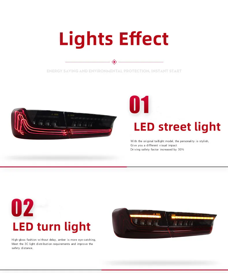Car LED Rear Taillight For BMW 3 Series G20 20 19-2023 Tail Light Assembly G28 Modified CSL Laser LED Driving Lights Brake Lights