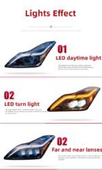 Headlight Assembly For Infiniti G28/G37 Coupe Upgrade Headlights LED Daytime Light DRL Flowing Signal Lamp - Image 4