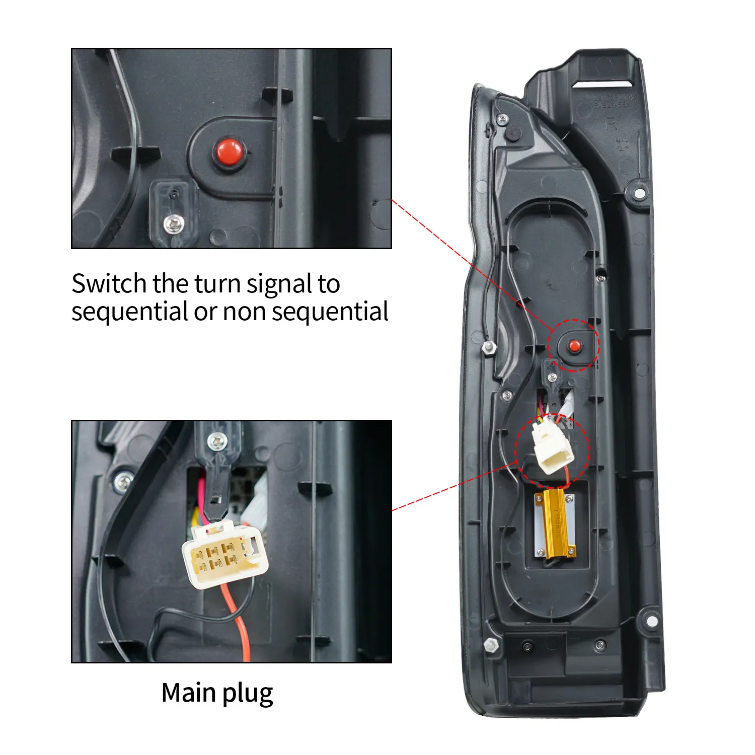 Car Taillight For TOYOTA HIACE 20 05-20 18 LED Dynamic Turn Signal Rear Lamp Fog Brake Reversing Taillights Assembly
