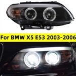 Headlight All LED for BMW X5 E53 2003-2006 Angel Eye LED Lens Daytime Running Light Turn Signal Light