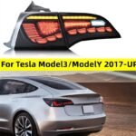 Full LED Taillight Upgrade For Tesla Model 3/Model Y 20 17-up Dragon Scale Streamer Turn Signal Light Running Reverse Auto