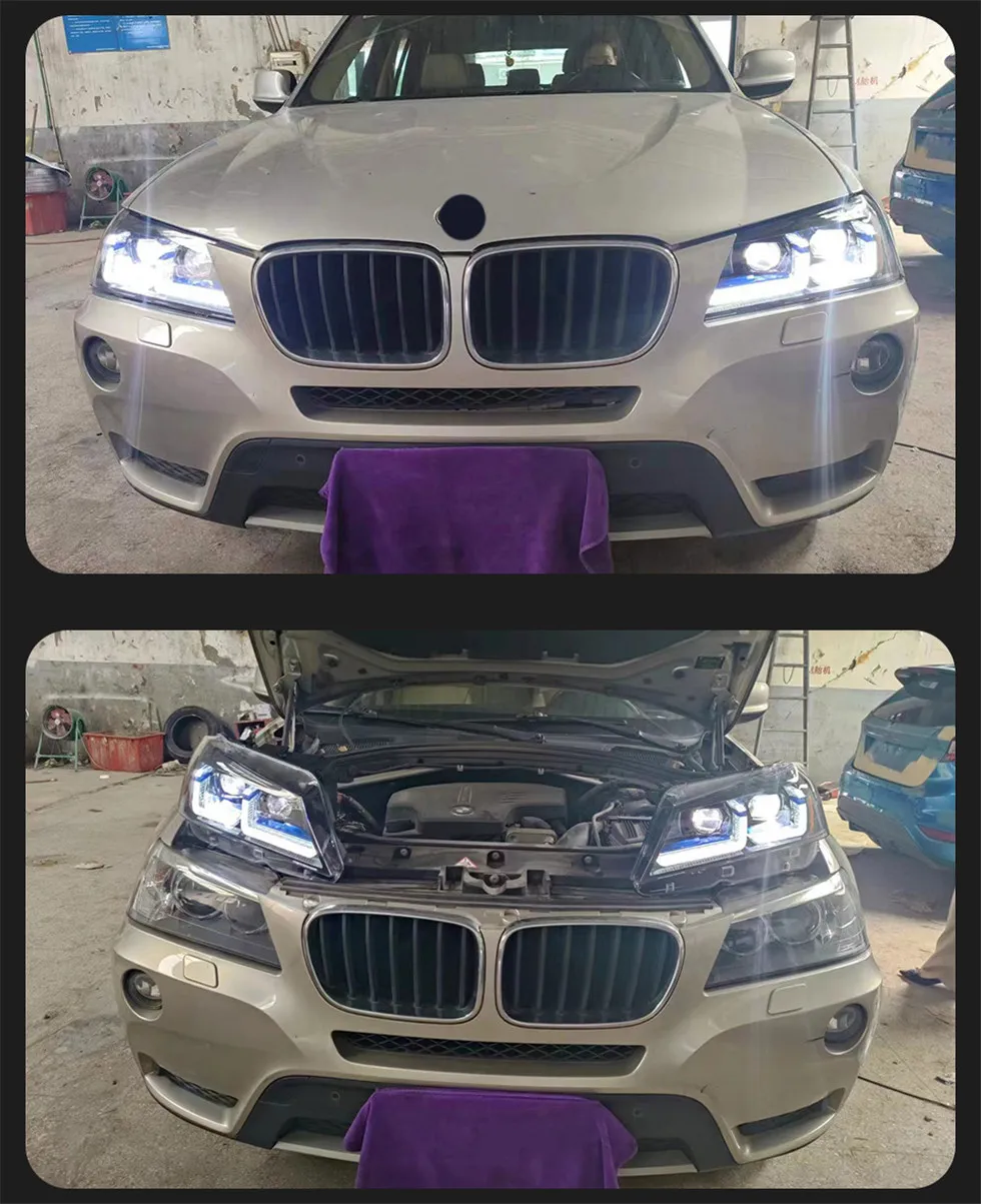 Auto Headlights Xenon For BMW X3 F25 LED Lens Headlight 2010-2013 Pre-LCI Head Lamp Front DRL Signal