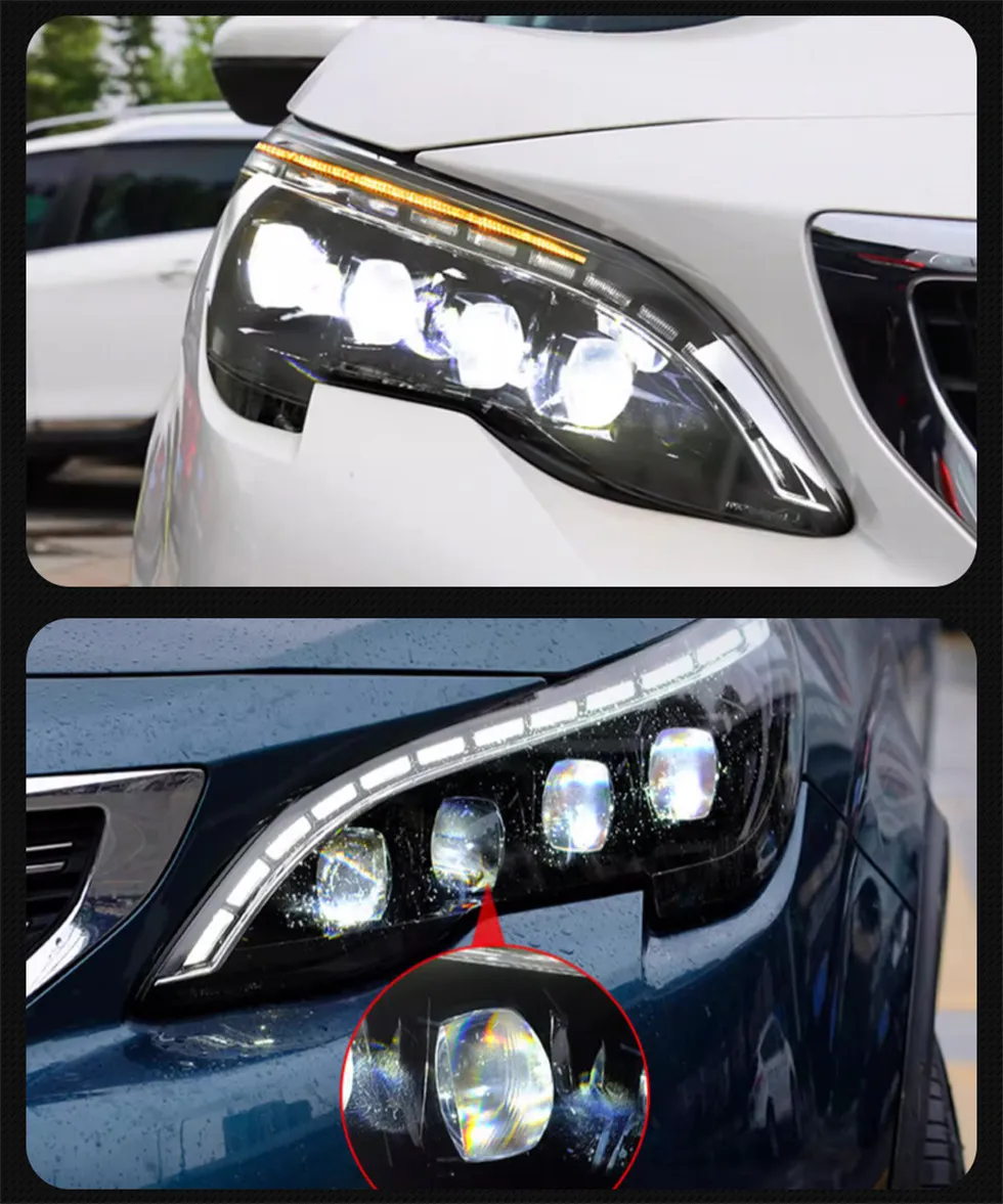 Auto Headlights for Peugeot 3008 5008 LED Headlight 20 17-20 20 Headlights 4008 5008 Car Front Daytime Light DRL Lamp