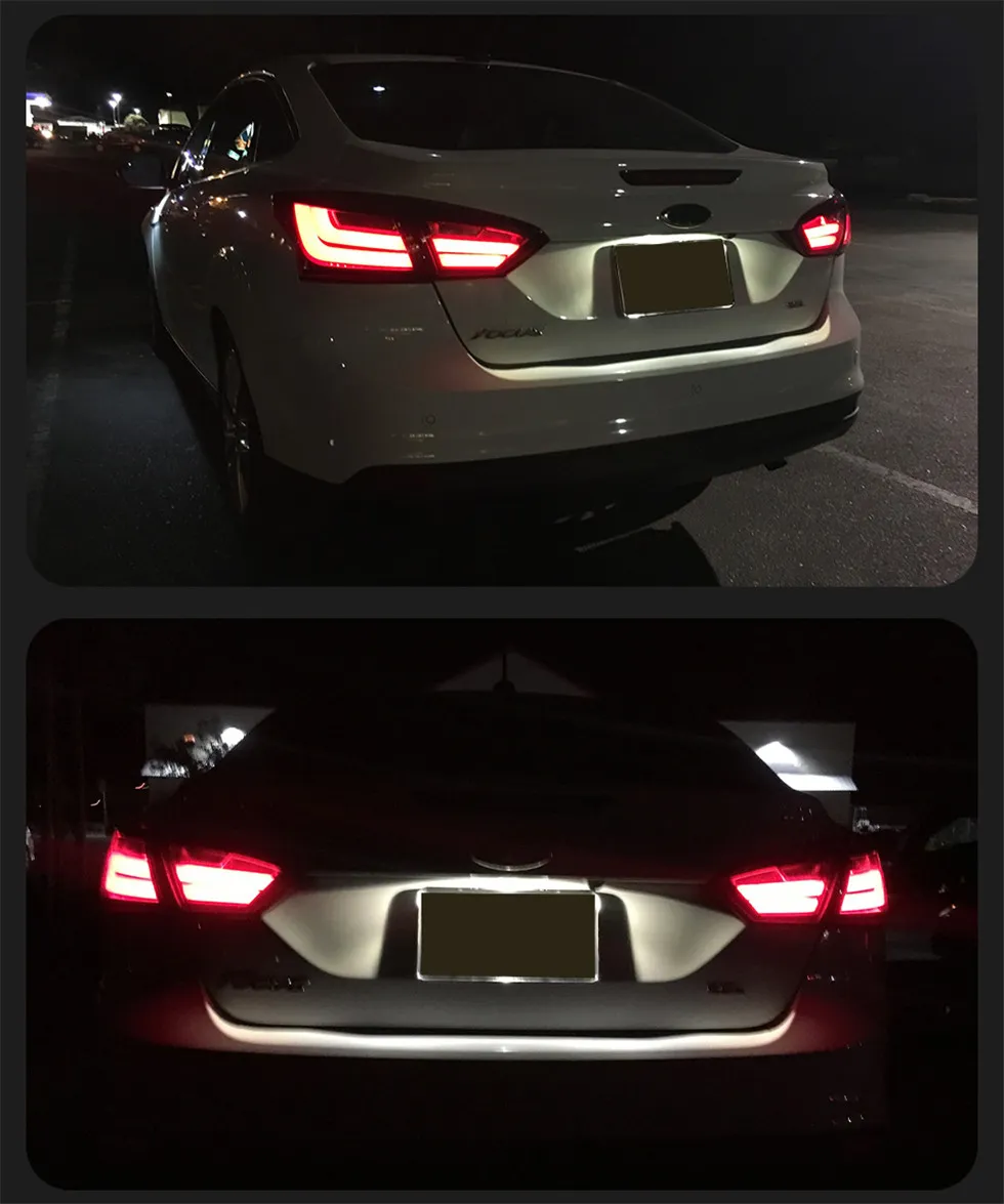 Tail Lights For Ford Focus sedan LED Taillight 2012-2014 Turn Signal Fog Reverse Running Light Auto Rear Lamp