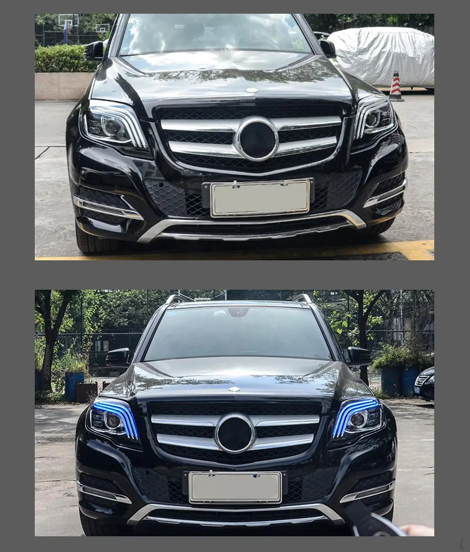 Auto Parts For GLK X204 Headlights 2008-20 15 Upgrade Maybach Styling LED Daytime Lights Turn Signal Lamp
