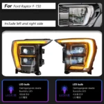 Car Headlights for Ford F-150 Raptor 20 21-2023 Full LED Dynamic Turn Signal Lamp Car Head Lamp Assembly - Image 6