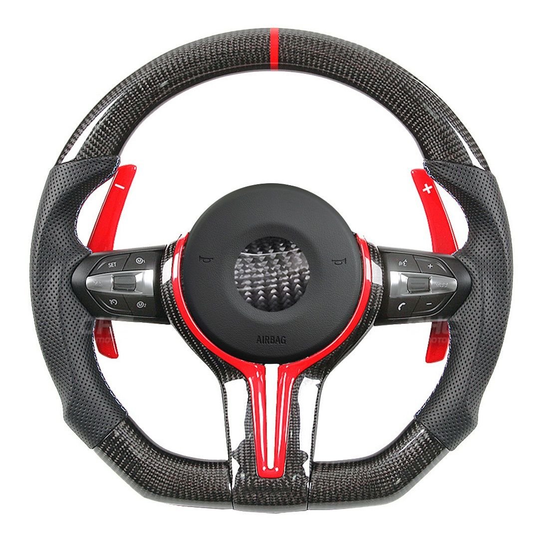 b83a1a79-70cc-4424-959b-6b11c401ec27 100% Real Carbon Fiber Steering Wheel For BMW 22,F23 & F45 M Sports F30,F31 4 F32,F33,F36 F87 M2,F80 M3,F82 F83 F15 F34 F20 - Image 1