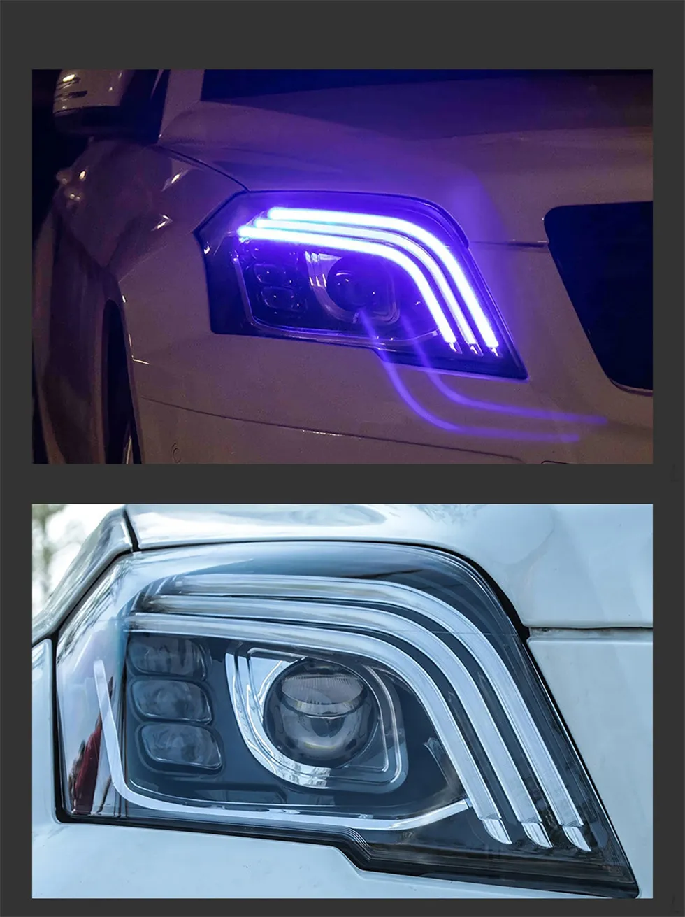 Auto Parts For GLK X204 Headlights 2008-20 15 Upgrade Maybach Styling LED Daytime Lights Turn Signal Lamp