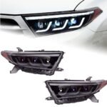 For Toyota 2012-2014 Highlander LED Headlight Kluger LED DRL Moving Turn Signal Front Light Assembly