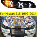 Car Styling Head Lamp for Nissan S15 Headlights 1999-2014 S15 LED Headlight DRL Angel Eye Hid Bi Xenon Auto Accessories
