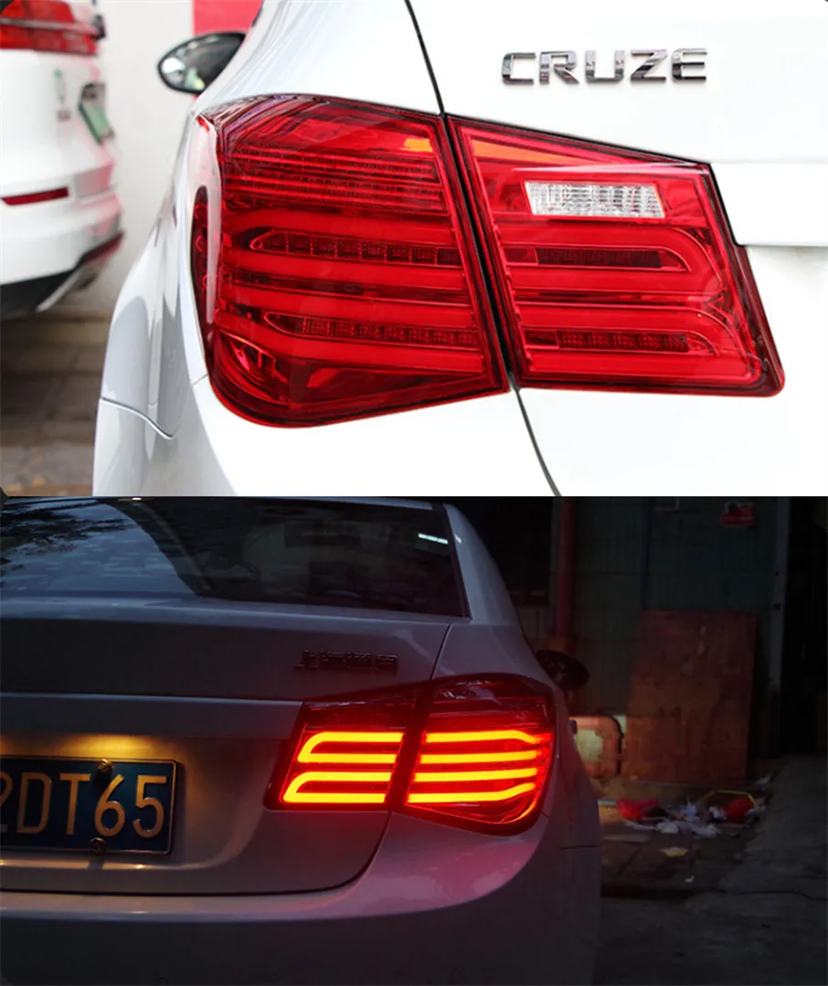 Car Tuning Taillights Assembly For Cruze Sedan 2009-2014 LED Style Brake Reversing Lights Fog Turn Signal Rear Lamp