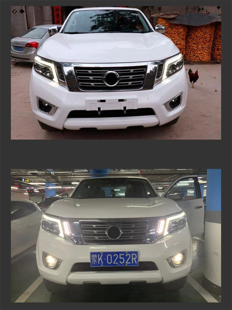 Auto Car Head Light Parts For Navara NP300 20 15-20 20 Modified LED Lamps Headlights DRL Turn Signal Running Lights