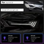 Head Lamp for AUDI A6 20 19-2023 A6 C8 Design Headlights DRL Assembly Upgrade Dynamic Daytime Light Accessory - Image 6