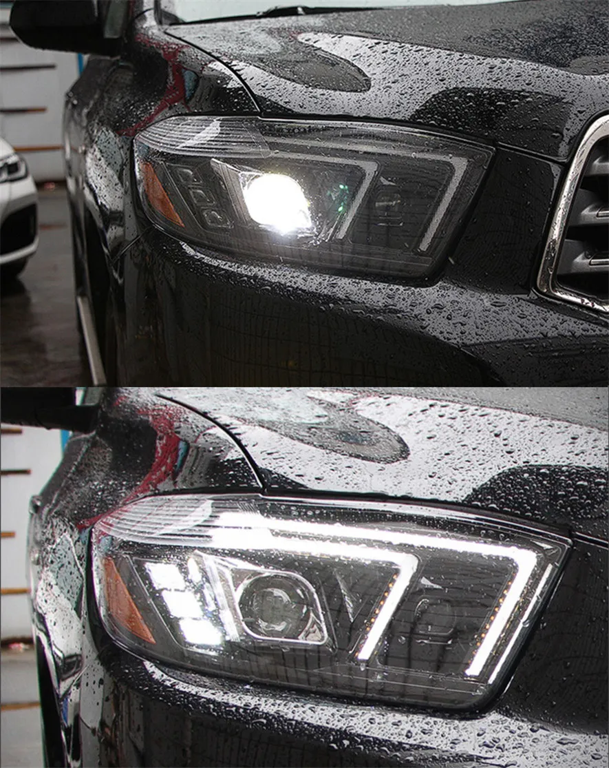 Auto Headlight Assembly For Highlander 2009-2011 Kluger LED Light Source High Beam Lens Dynamic Signal Lamp