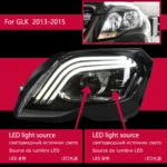 Mercedes Benz GLK X204 Headlights 2008-20 15 Upgrade Maybach Styling LED Daytime Lights Turn Signal Lamp - Image 6