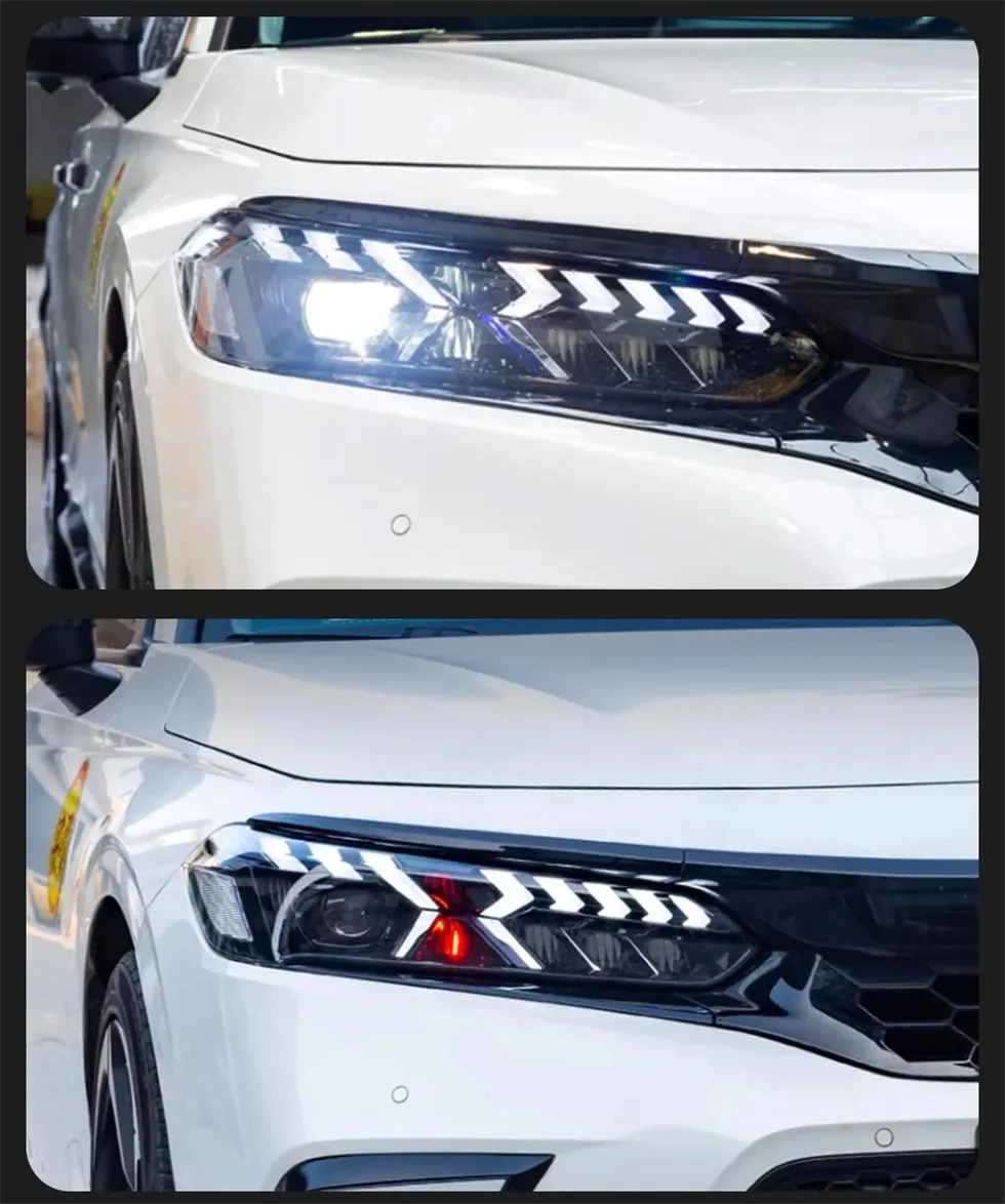 Auto Parts For Honda CIVIC 11th Headlights 20 22-2024 E-Tron Styling LED Daytime Lights Dual Projector DRL Car Accesorios Modified