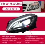 LED Headlight For Mercedes Benz W176 2013-20 18 A45 A180 A200 LED Lens Blue DRL Flow Turn Signal Head Lamp Assembly - Image 6