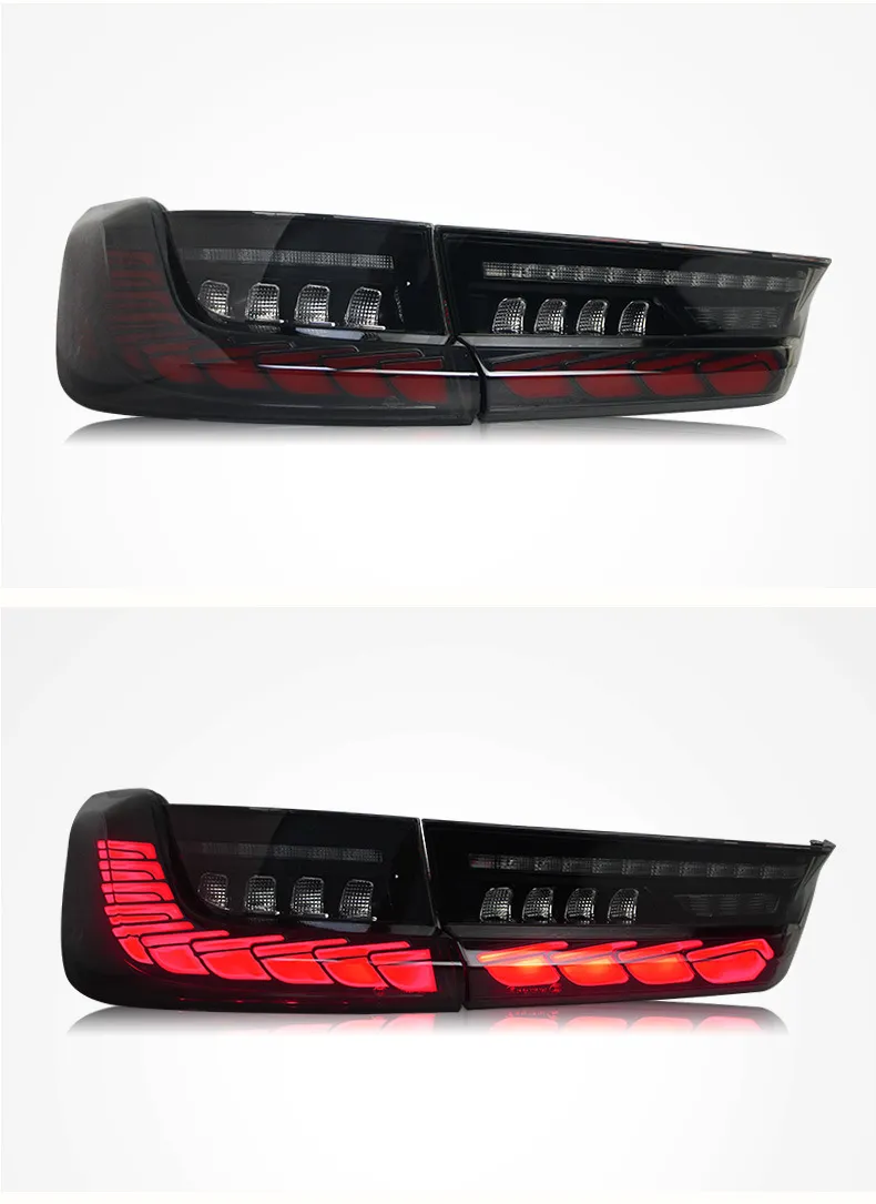 Car Styling Rear Lights For BMW 3 series G20 G28 20 19-2023 LED Dragon Scale Running Light Dynamic Turn Signal Taillights
