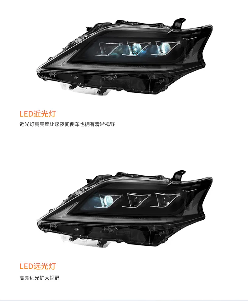 Car Headlights For Lexus RX350 2012-2014 Headlights LED DRL Running Light Dynamic Turn Signal Lights Assembly
