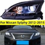 Auto Headlights For Nissan Sylphy 2012-20 15 LED Headlight Sequential Moving Turning Signal Light Front Lamp