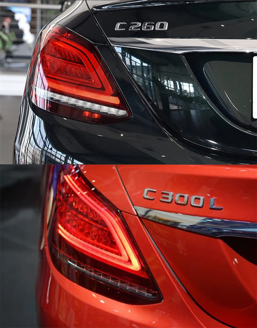 Auto Tail Light Parts for C Class W205 C180 C200 C260 20 15-20 21 Taillights Rear Lamp LED DRL Signal Brake Reversing Parking FACELIFT