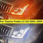 Auto Headlights for Toyota Prado LC120 2003-2009 LED Lens Head Lights High Beam Turn Signal Running Light