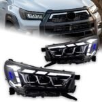 Headlight For Toyota Hilux Headlights 20 21-2023 New Revo LED Headlight DRL Hid Angel Eye Head Lamp