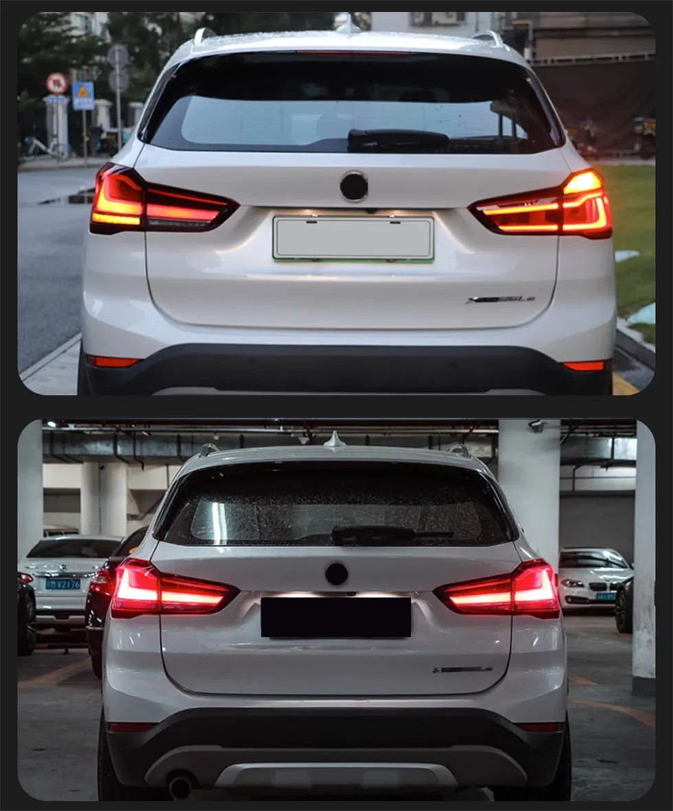 Car Tail Lights For BMW X1 F48 20 16-20 21 LCI Style LED DRL Running Signal Brake Reversing Parking Taillight
