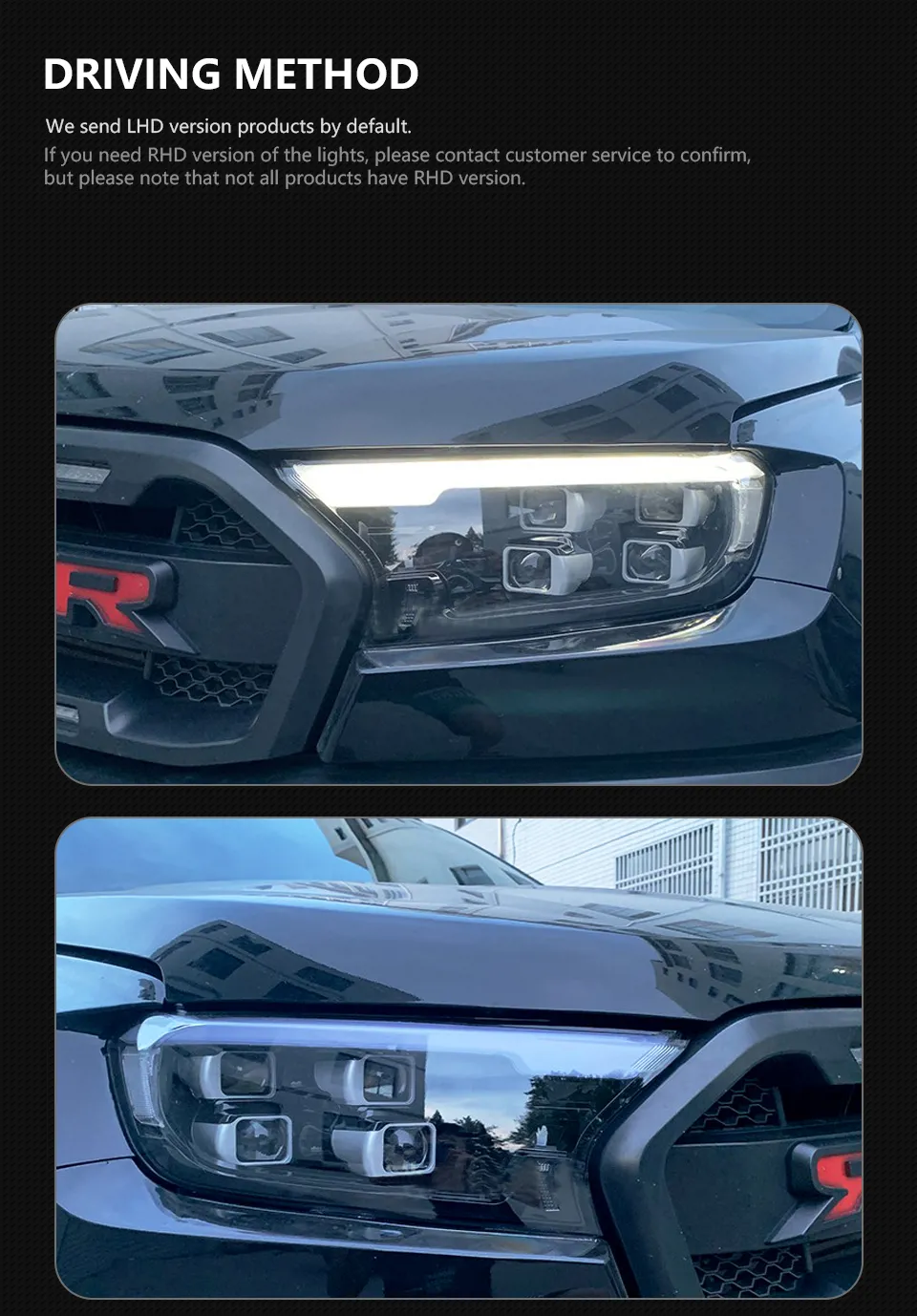 Car Front Lights for Ford Ranger Headlight 20 16-20 21 Everest Full LED DRL Dynamic Turning Signal Lamp Headlights