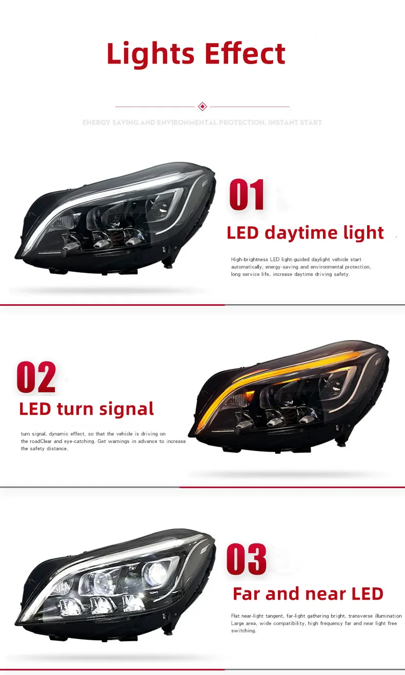 Car Lights Assembly For For BENZ CLS W218 20 12-20 17 Headlight LED Daytime light Turn Signal Accessories