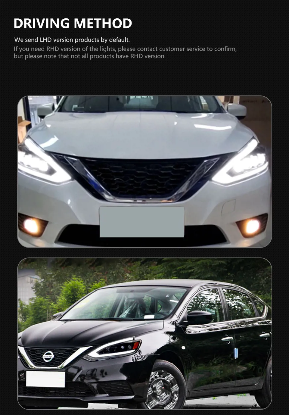 For Nissan Sylphy Sentra 20 16-20 19 DRL Angel Eye Dynamic Design Turn Signal Light Front Lamp Assembly