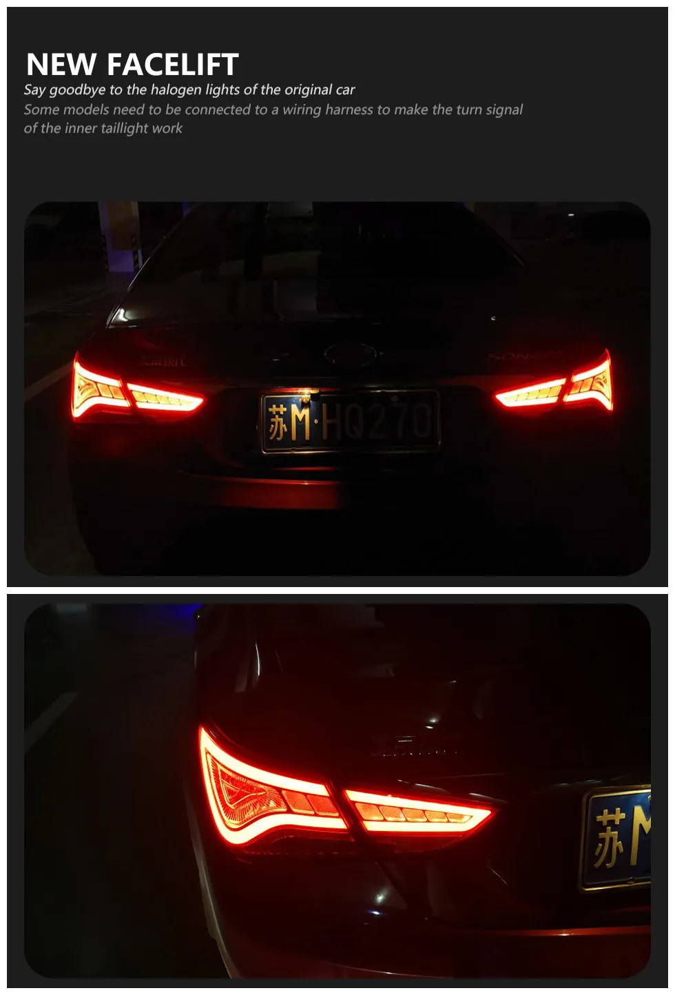 Auto Taillight for Hyundai Sonata 20 11-20 16 Sonata YF LED Tail Lamp DRL Signal Brake Reverse Tail Lights
