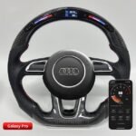 LED Racing Steering Wheel Compatible for Audi SQ5 Real Carbon Fiber