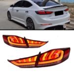 2 Colors LED Taillights for Elantra 20 16-20 20 DRL Turn Signal Lights Rear Brake Reversing Tail Light Assembly