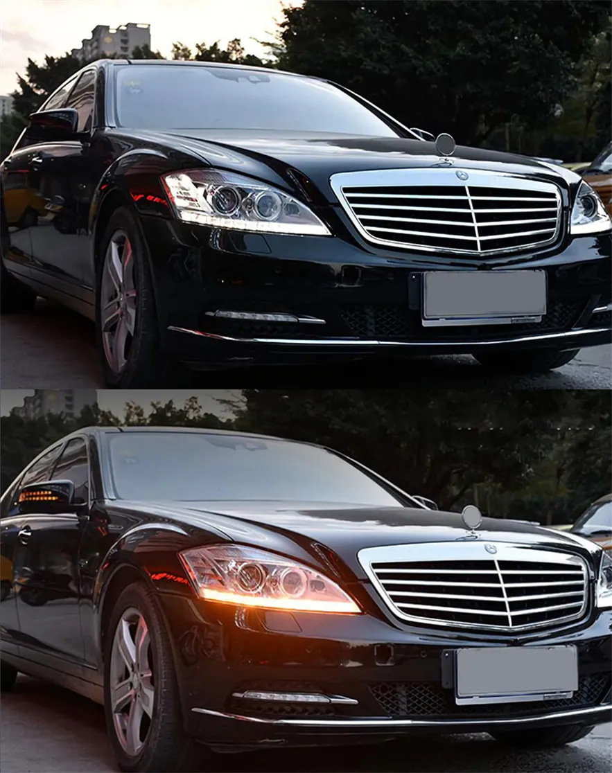 Car Headlights For W221 2006-2009 S300 S400 LED Light Replacement DRL High Beam Lens Daytime Front Headlight