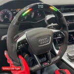 Auto Parts Steering Wheels for Audi A6 RS6 RS7 LED Racing Carbon Fiber Steering System - Image 8