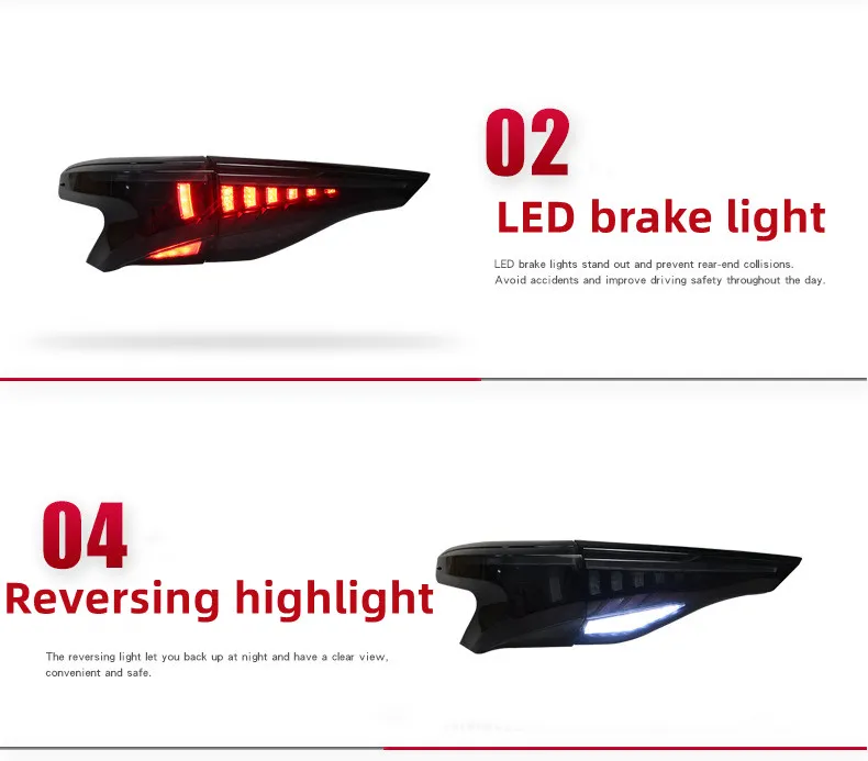 Car Styling Through Taillight For Toyota SIENNA 20 22 LED Brake Reversing Highlight Dragon Scale LED Streamer Turn Signal