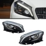 LED Headlight For Mercedes Benz W176 2013-20 18 A45 A180 A200 LED Lens Blue DRL Flow Turn Signal Head Lamp Assembly - Image 2