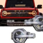 LED Headlight Bulbs for Ford Bronco Raptor 2021-2023 Daytime Running Lights Headlights High Version Assembly Upgrade