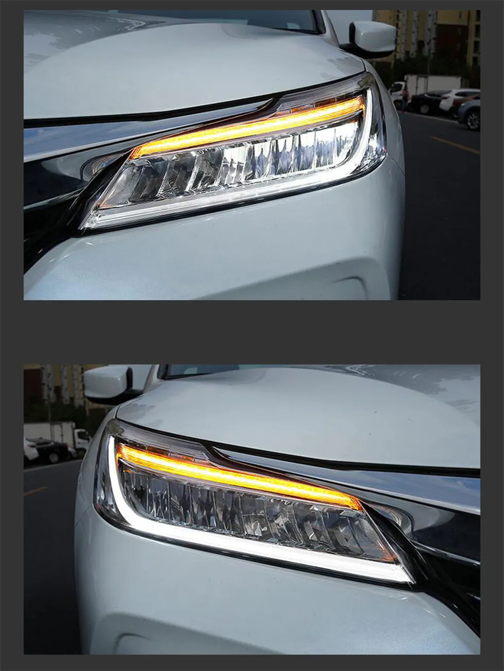 Car Lights For Accord 9.5th 2015-2018 Upgrade LED Auto Crystal Wing Headlights Start Animation DRL Dynamic Lamp Accessories Kit