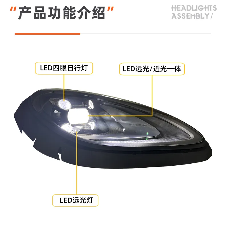 Car Styling LED Bulbs for Macan Headlights 20 14-20 17 Macan 95B LED Headlight High Low Beam Upgrade Head Lamp