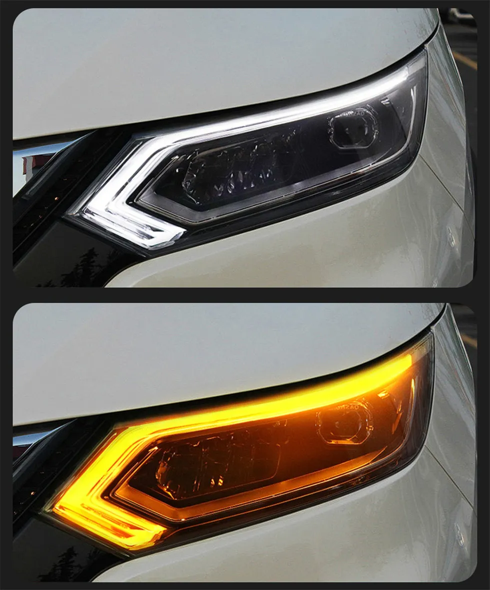 Car Lights For Nissan Qashqai 20 17-20 20 Front LED Headlight Daytime Running DRL Head lamp Low High Beam Lens