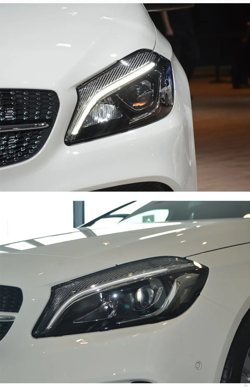 LED Headligh For BENZ W176 2013-20 18 A45 A180 A200 LED Lens Blue DRL Flow Turn Signal Head Lamp Assembly