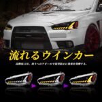 Car Front Headlights For Mitsubishi Lancer EX EVO 20 08-20 18 Modified Xenon Dynamic Turn Signal Lens Head Lights - Image 5